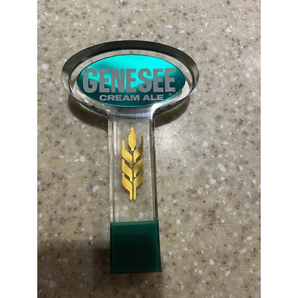 Vintage Genesee Cream Ale Acrylic Beer Tap Handle Bar Pub Breweriana
